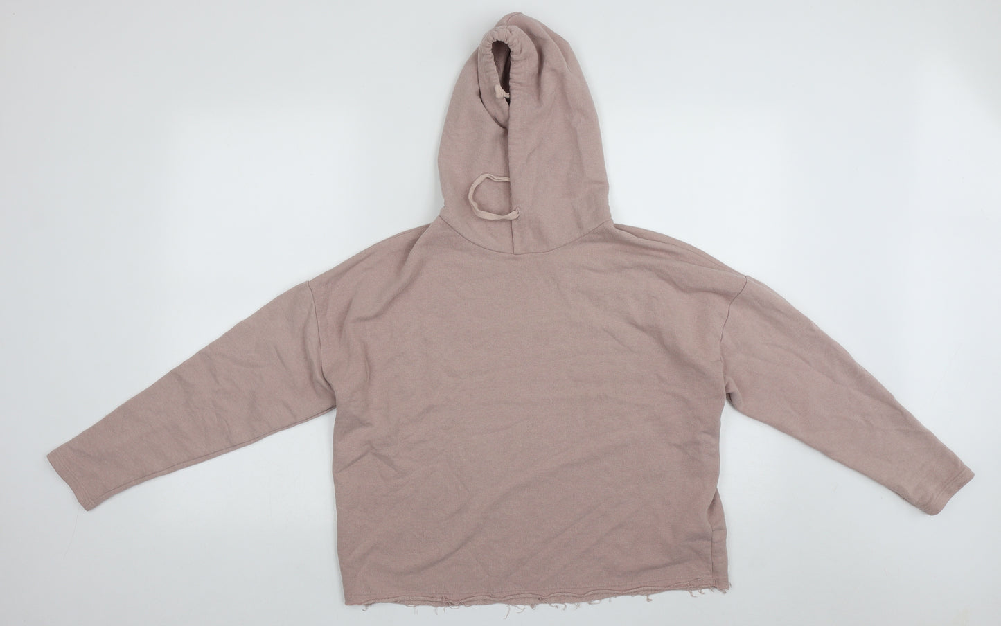 Pull and Bear Womens Pink  Cotton Pullover Hoodie Size XS  Drawstring
