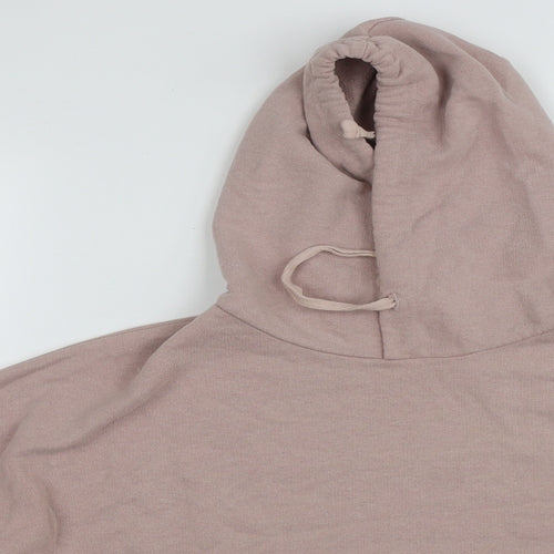 Pull and Bear Womens Pink  Cotton Pullover Hoodie Size XS  Drawstring