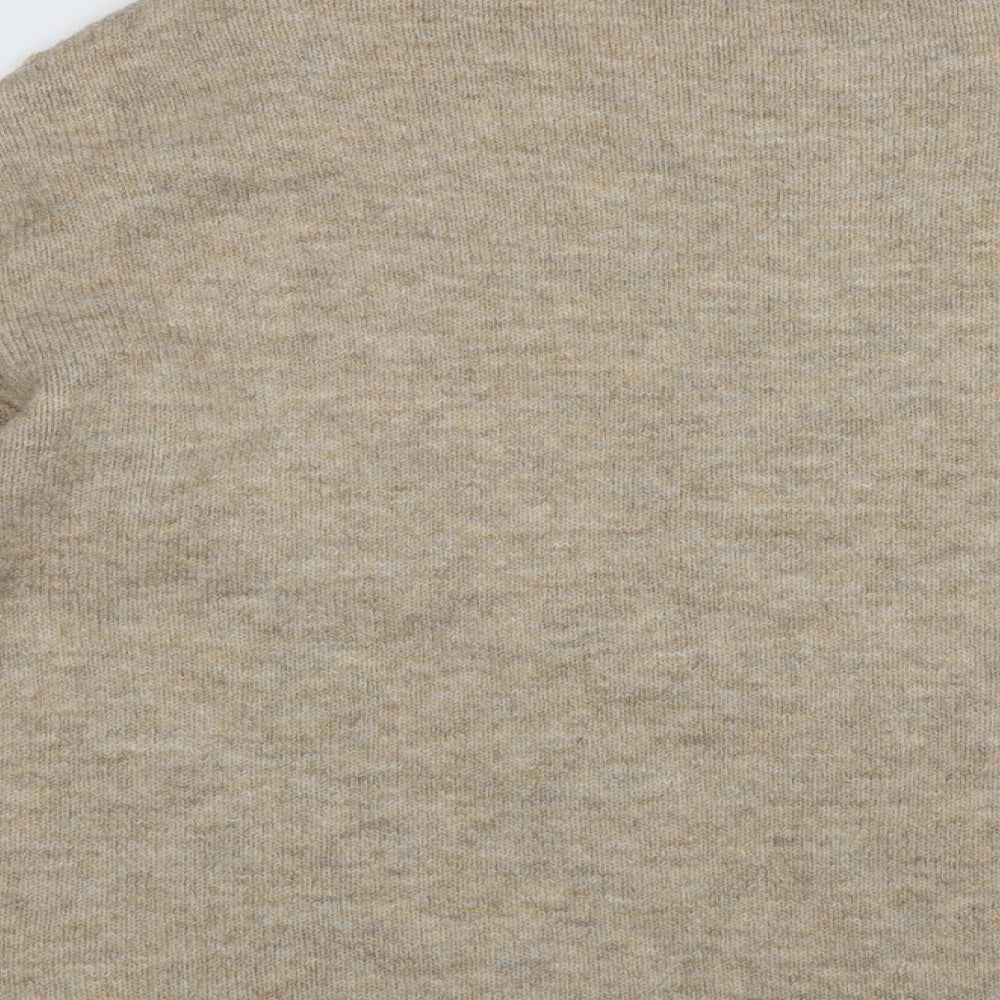 F&F Womens Beige High Neck  Acrylic Pullover Jumper Size 12