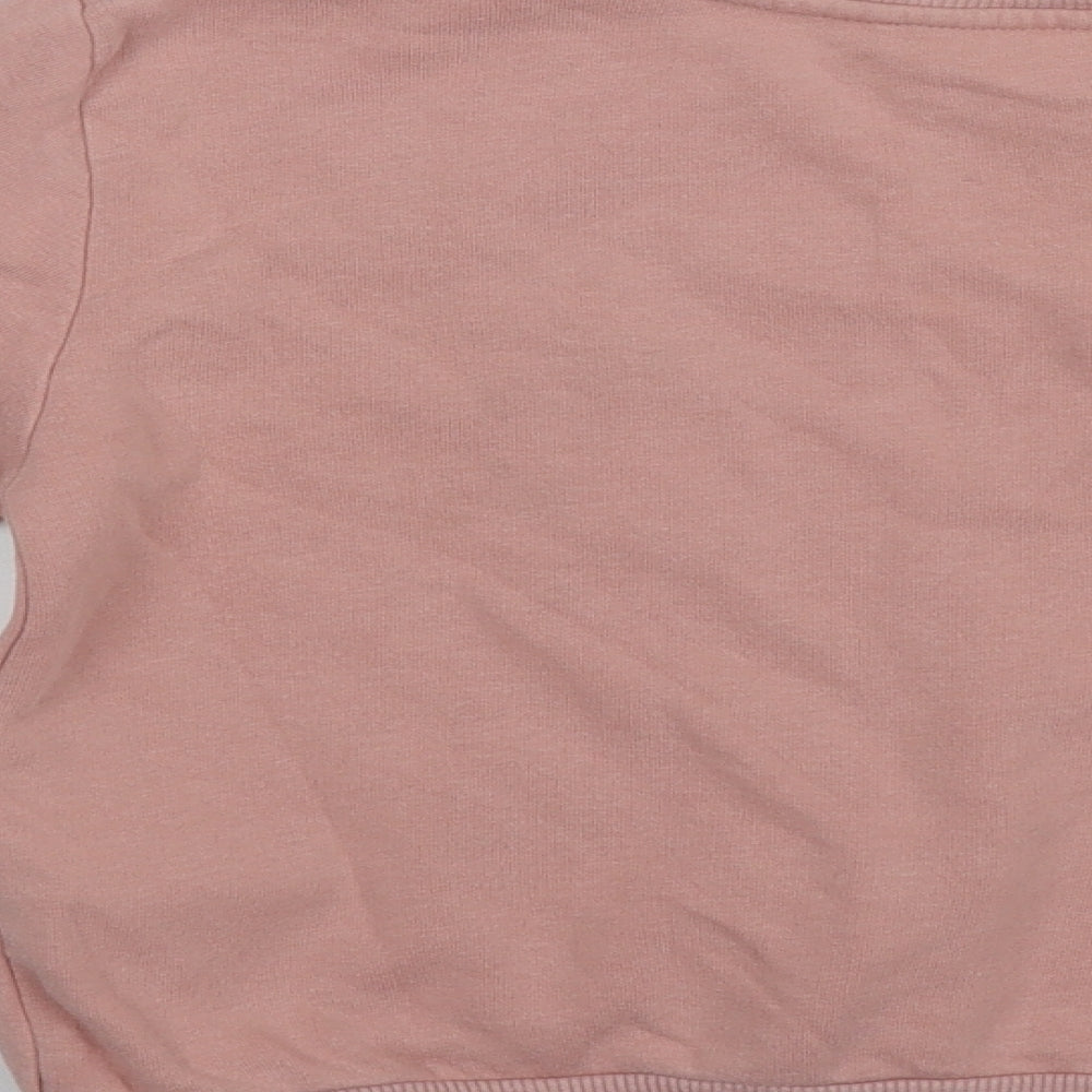 H&M Girls Pink Round Neck  Cotton Pullover Jumper Size 6 Years   - Peanuts Snoopy