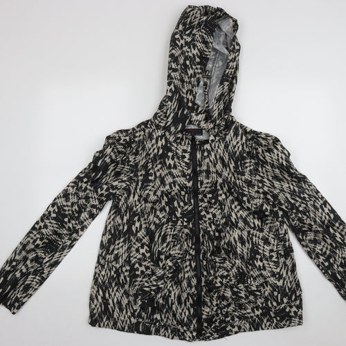 New Look Womens Multicoloured Geometric  Rain Coat Coat Size 12  Zip