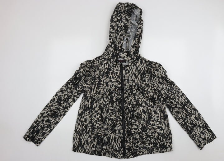 New Look Womens Multicoloured Geometric  Rain Coat Coat Size 12  Zip
