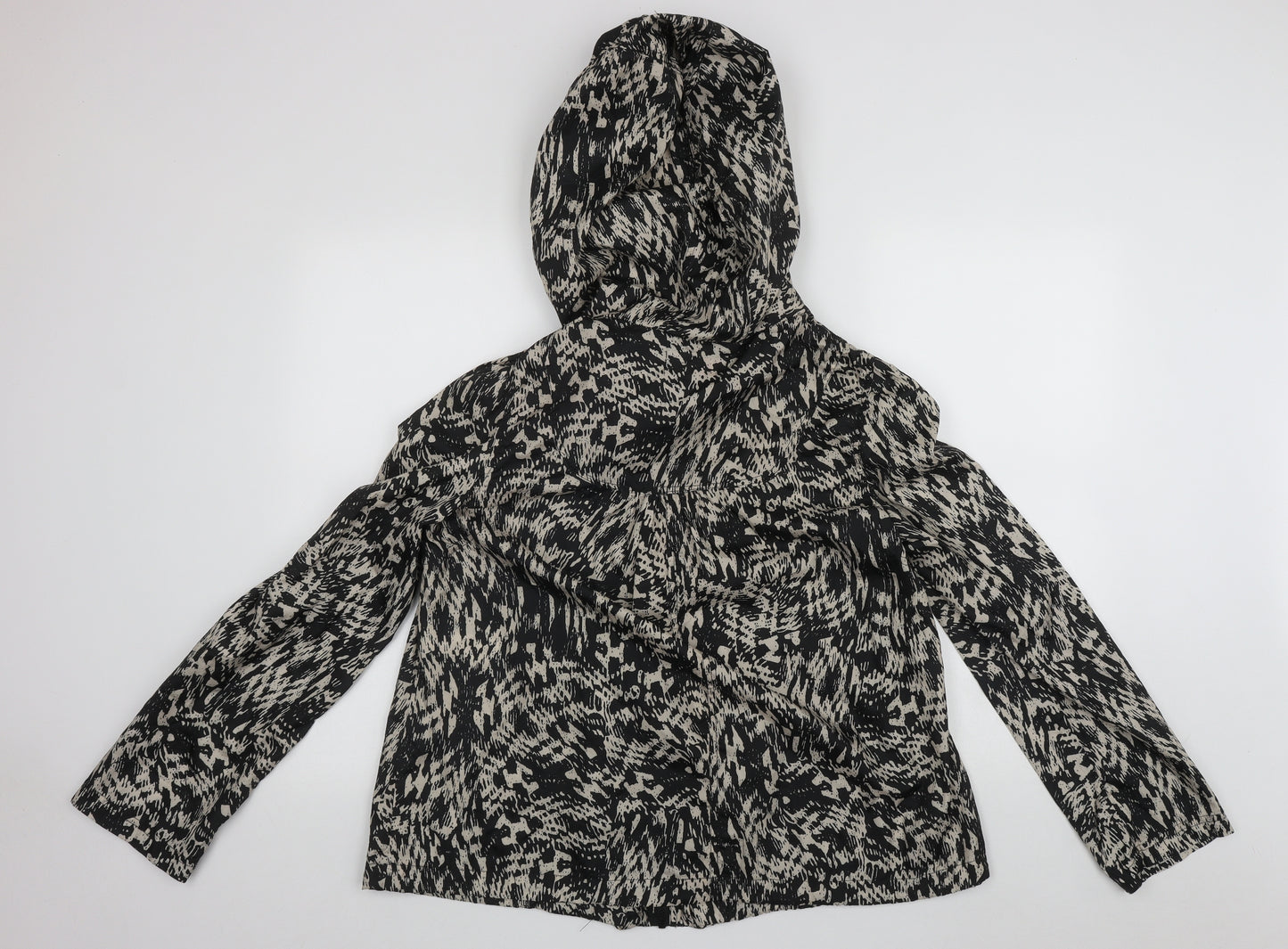 New Look Womens Multicoloured Geometric  Rain Coat Coat Size 12  Zip