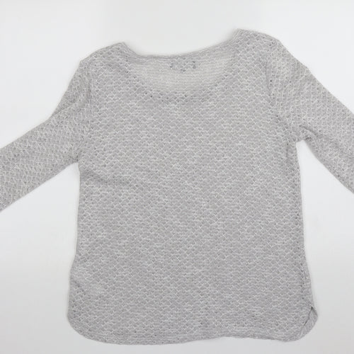 New Look Womens Grey Scoop Neck  Polyester Pullover Jumper Size 14