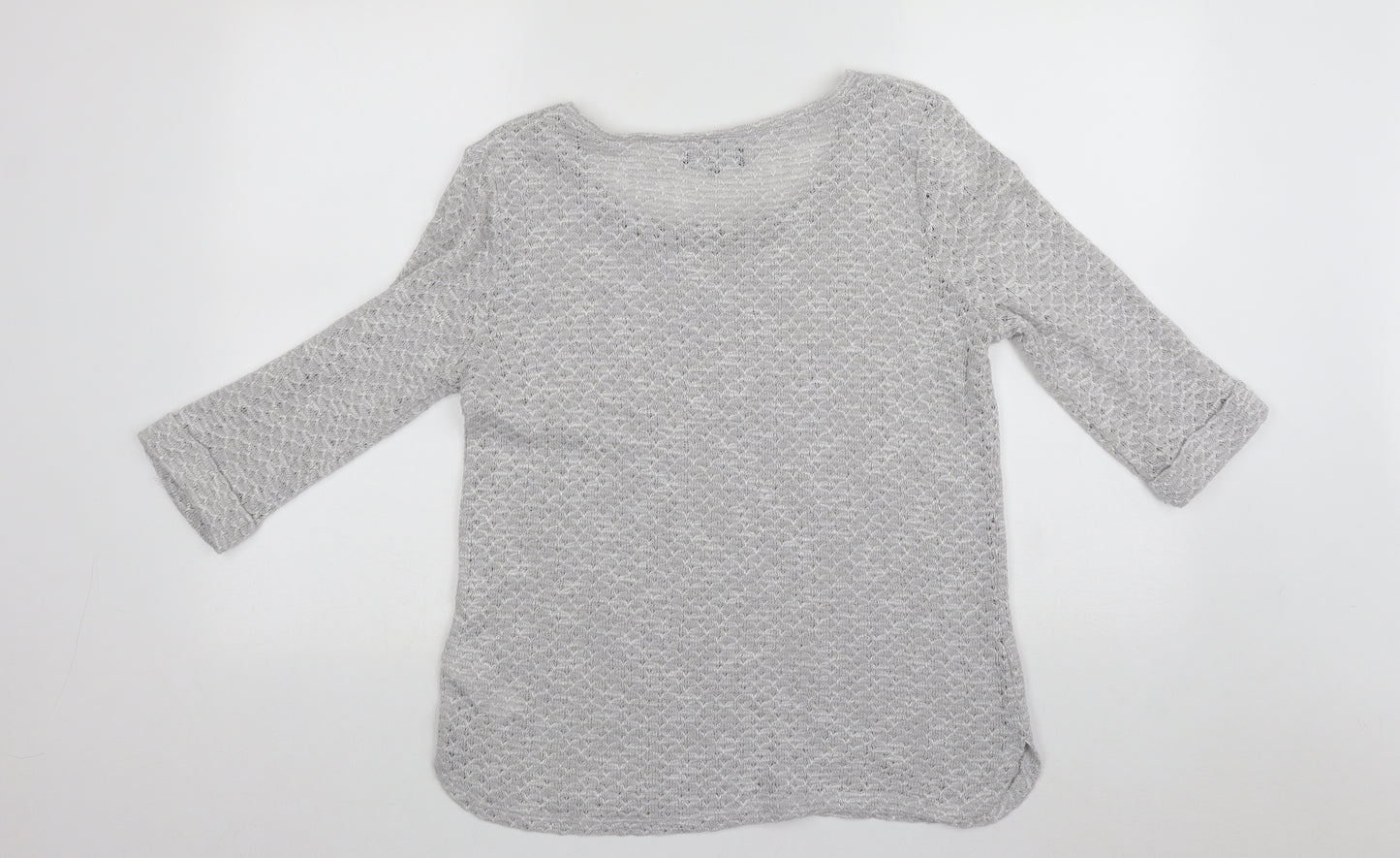 New Look Womens Grey Scoop Neck  Polyester Pullover Jumper Size 14