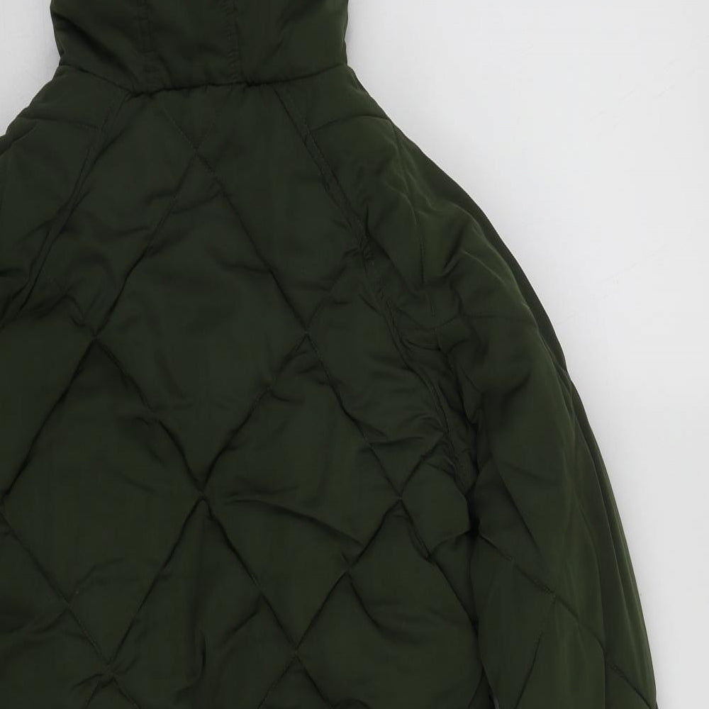 George Girls Green   Parka Coat Size 12-13 Years  Zip