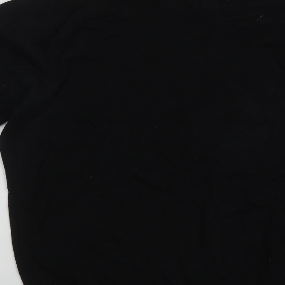 George Mens Black Round Neck  Cotton Pullover Jumper Size M