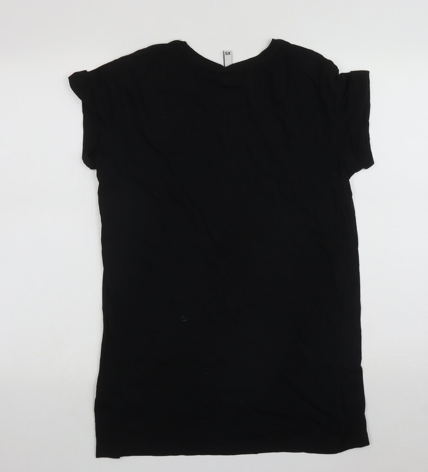 Divided Womens Black  Cotton Basic T-Shirt Size XS Round Neck - `
