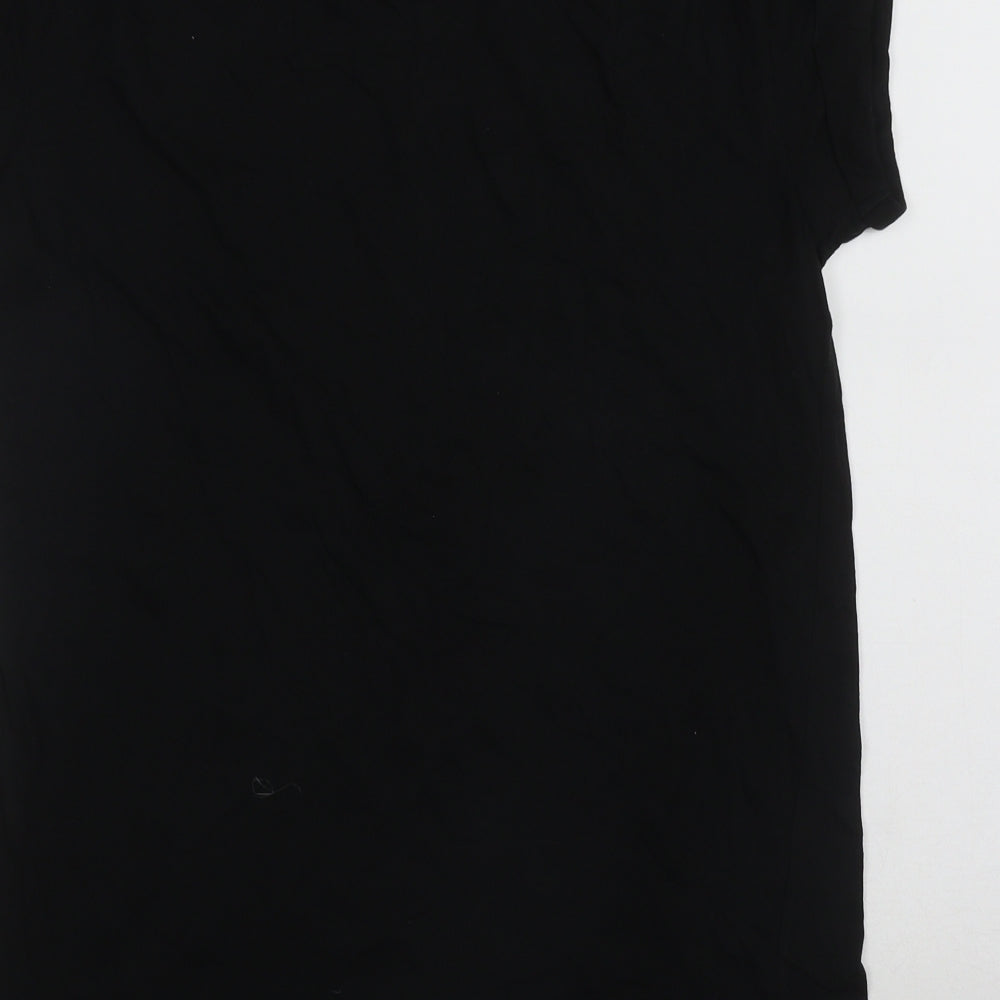 Divided Womens Black  Cotton Basic T-Shirt Size XS Round Neck - `
