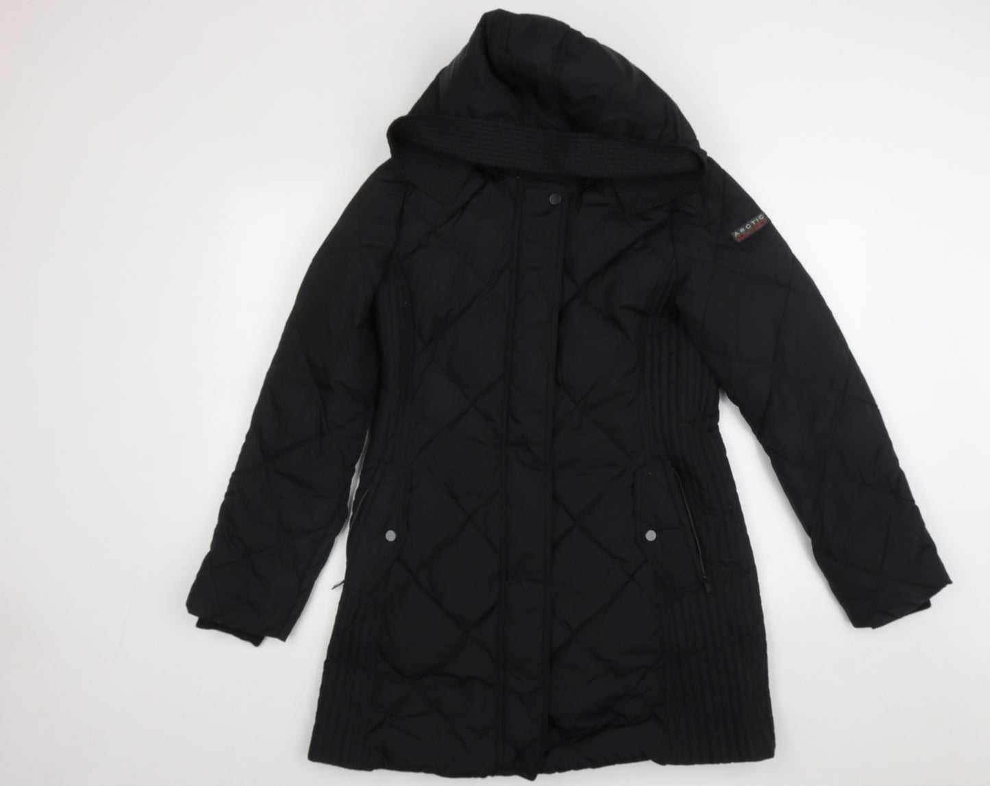 Red Label Womens Black   Quilted Coat Size M  Zip