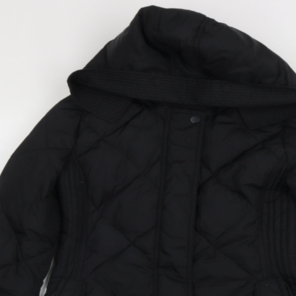 Red Label Womens Black   Quilted Coat Size M  Zip