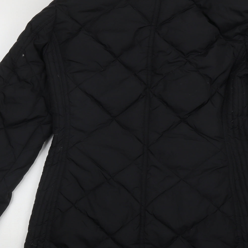 Red Label Womens Black   Quilted Coat Size M  Zip
