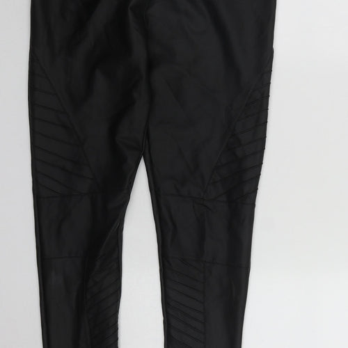 Yu&me Womens Black  Polyamide Cropped Leggings Size L L26 in