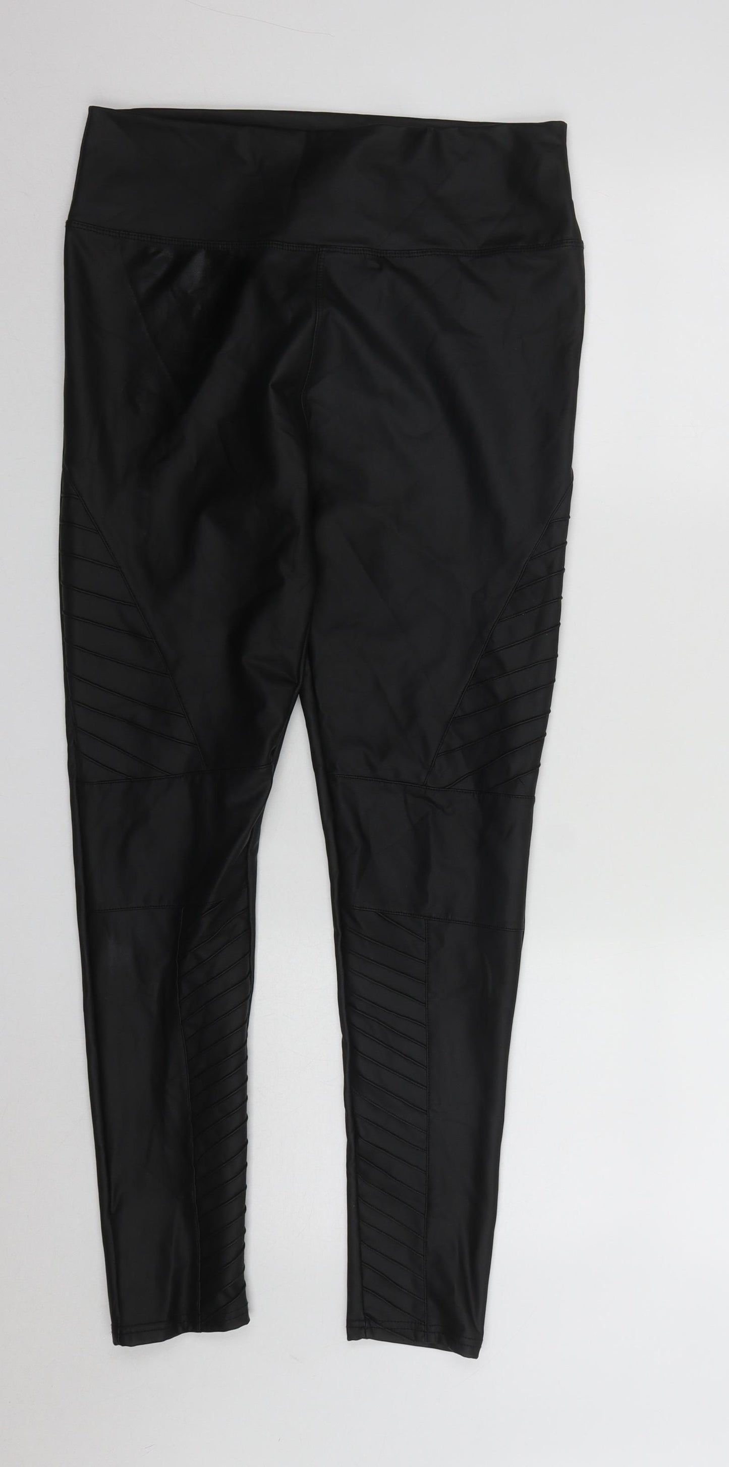 Yu&me Womens Black  Polyamide Cropped Leggings Size L L26 in