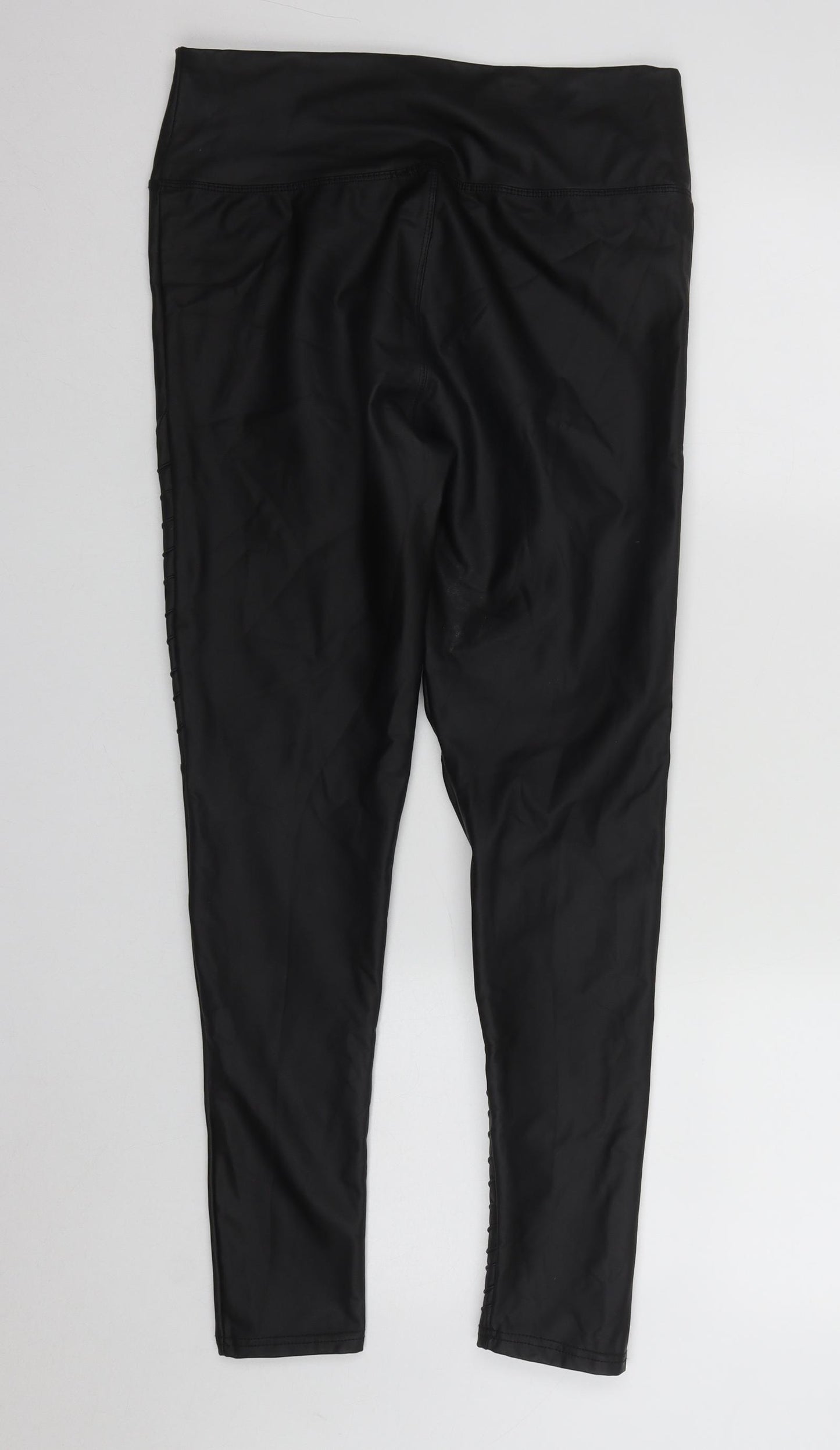 Yu&me Womens Black  Polyamide Cropped Leggings Size L L26 in
