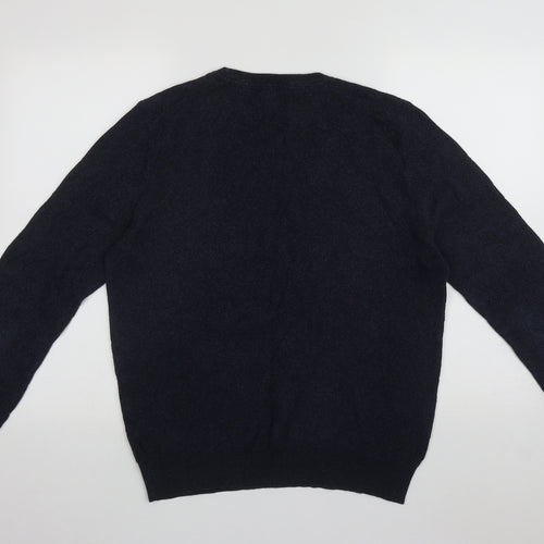 House of Fraser Mens Blue Round Neck  Cotton Pullover Jumper Size M