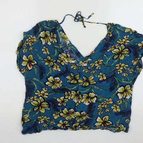 Matalan Womens Multicoloured Floral Viscose Basic Tank Size 14 V-Neck