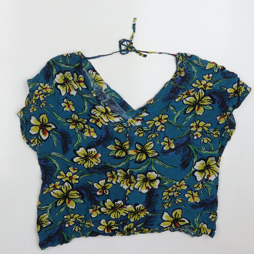 Matalan Womens Multicoloured Floral Viscose Basic Tank Size 14 V-Neck