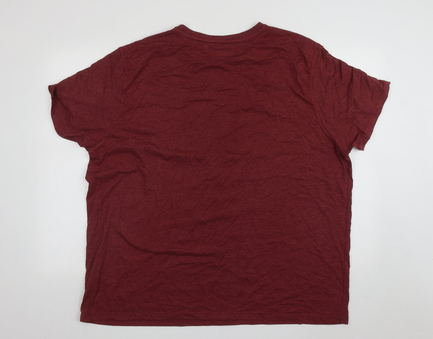 Lincoln Mens Red  Cotton  T-Shirt Size 3XL Round Neck