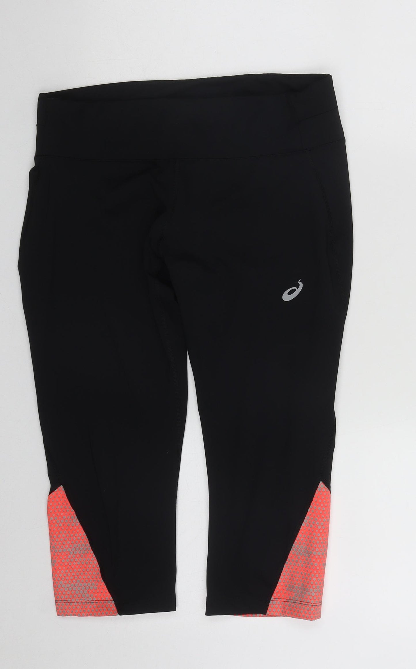 Oasics Womens Multicoloured Geometric Polyester Cropped Leggings Size L L17 in Regular Drawstring