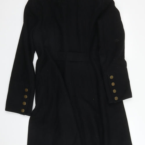 Dorothy Perkins Womens Black   Trench Coat Coat Size 12  Button
