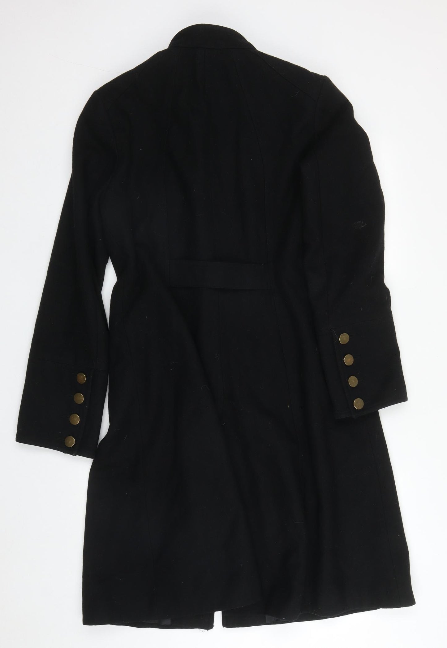 Dorothy Perkins Womens Black   Trench Coat Coat Size 12  Button