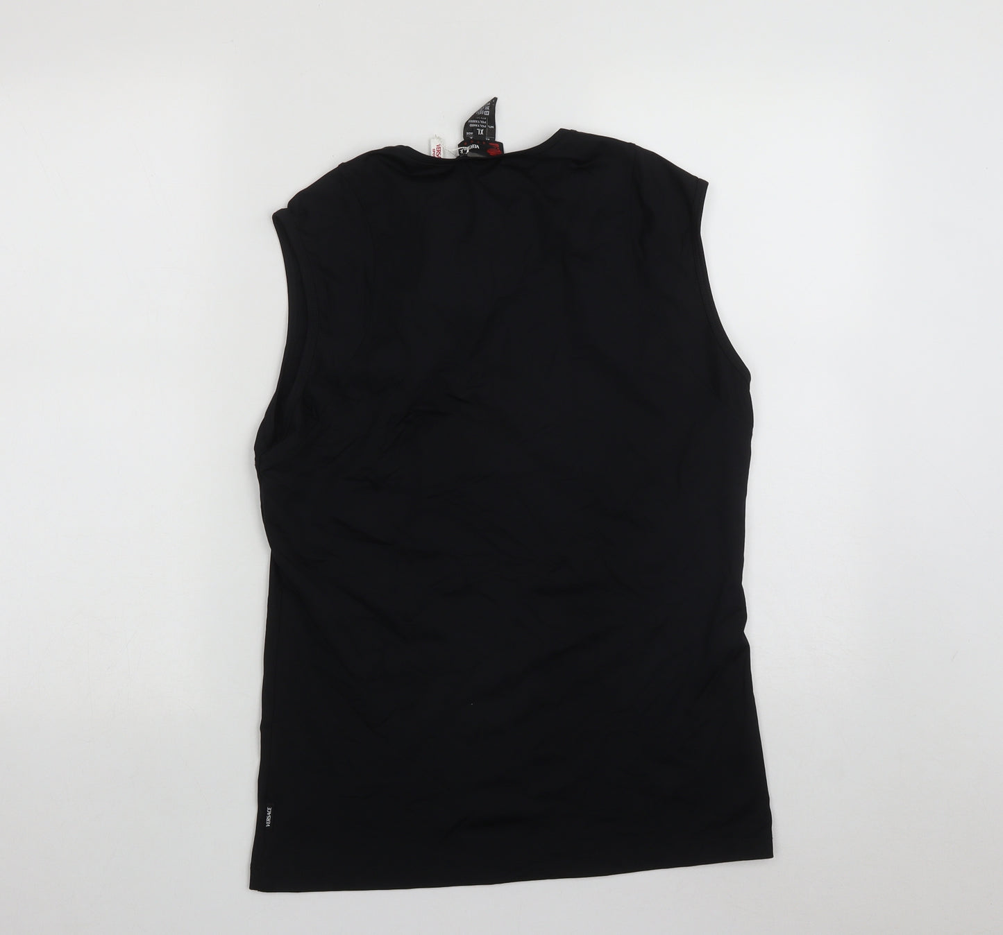 Versace Sport Mens Black  Polyamide Basic T-Shirt Size XL Round Neck
