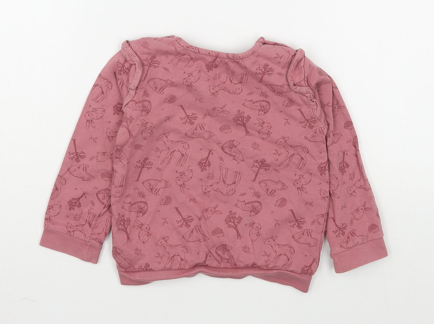 TU Girls Pink Geometric 100% Cotton Pullover Jumper Size 18-24 Months  Pullover