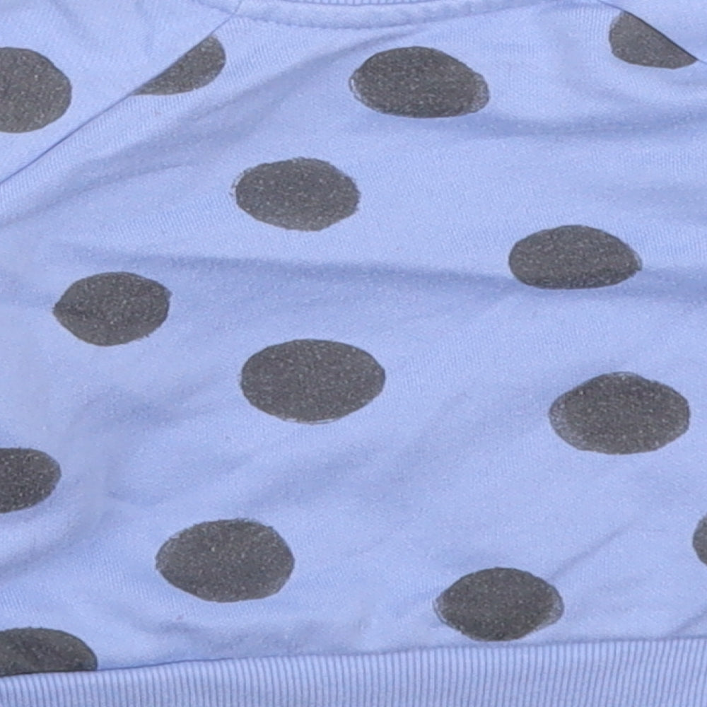 Primark Girls Blue Polka Dot Cotton Pullover Jumper Size 9-12 Months  Pullover