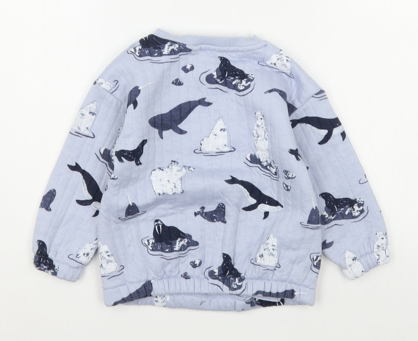 George Boys Blue Geometric Cotton Pullover Sweatshirt Size 3-4 Years  Pullover