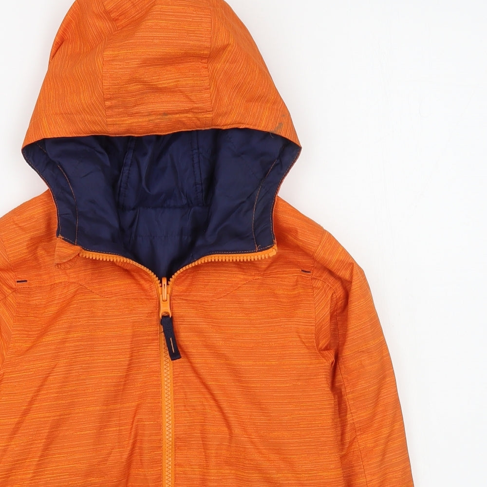 DECATHLON Boys Orange   Rain Coat Coat Size 6 Years  Zip - Reversable