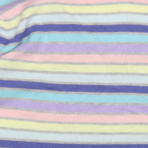 Together Womens Multicoloured V-Neck Striped Viscose Pullover Jumper Size 18