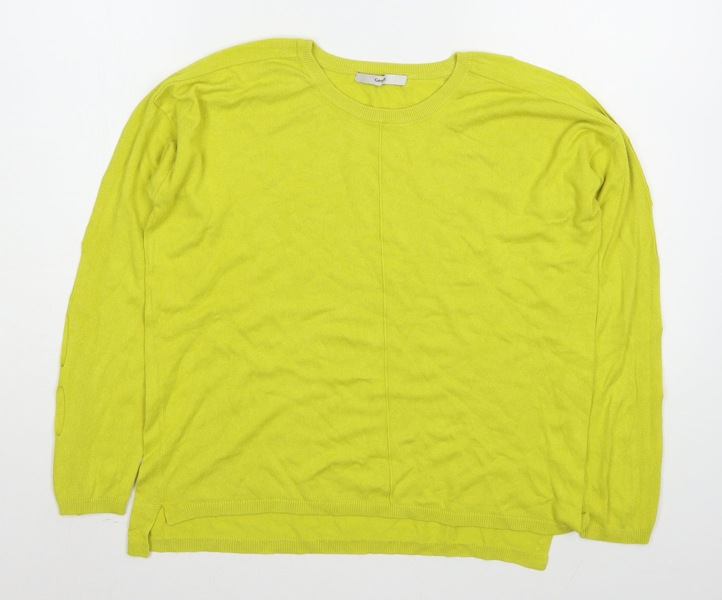 George Womens Yellow  Viscose Basic T-Shirt Size 10 Round Neck