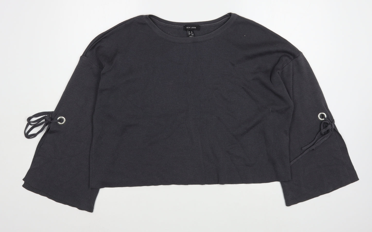 New Look Womens Grey Boat Neck  Acrylic Pullover Jumper Size 12