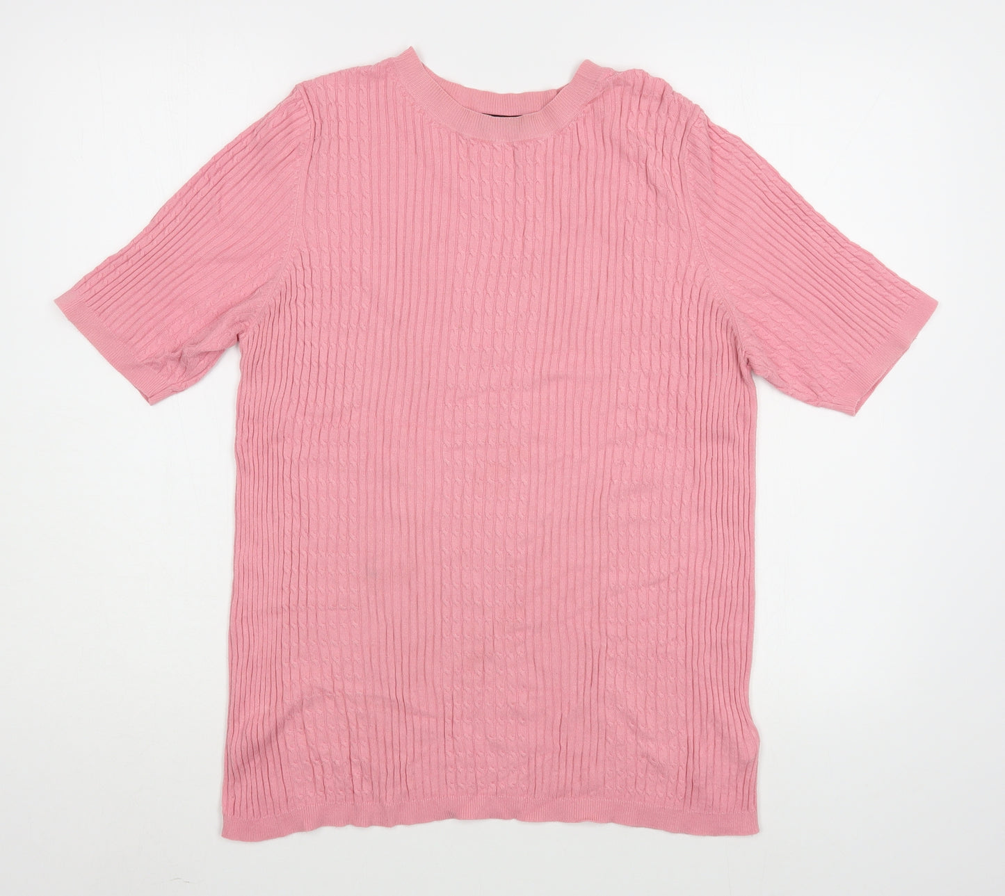 F&F Womens Pink  Viscose Basic T-Shirt Size 18 Round Neck