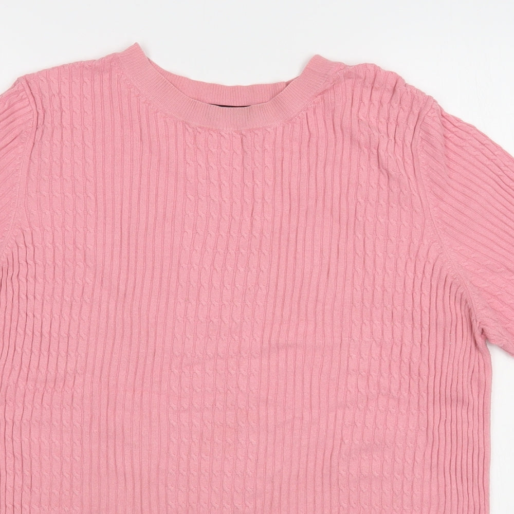 F&F Womens Pink  Viscose Basic T-Shirt Size 18 Round Neck