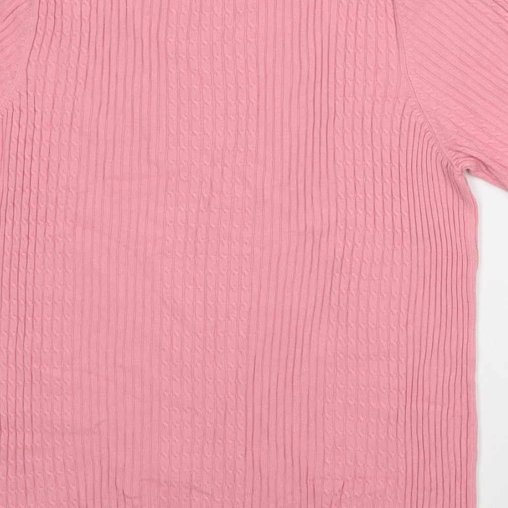 F&F Womens Pink  Viscose Basic T-Shirt Size 18 Round Neck