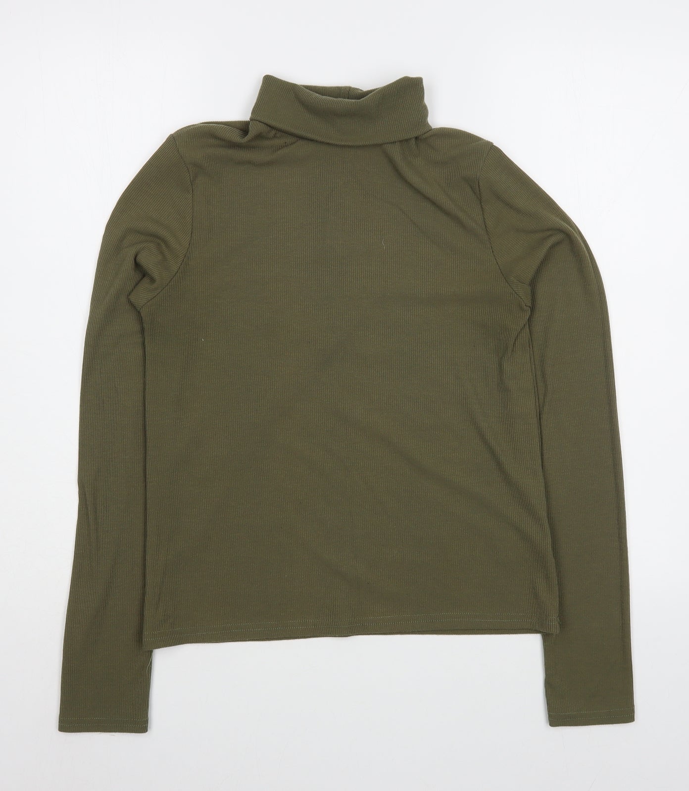 Cooperative Womens Green  Polyester Basic T-Shirt Size M Roll Neck