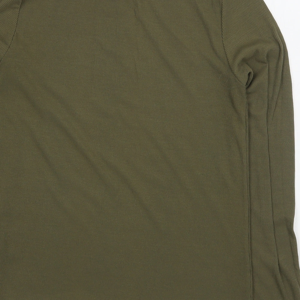 Cooperative Womens Green  Polyester Basic T-Shirt Size M Roll Neck