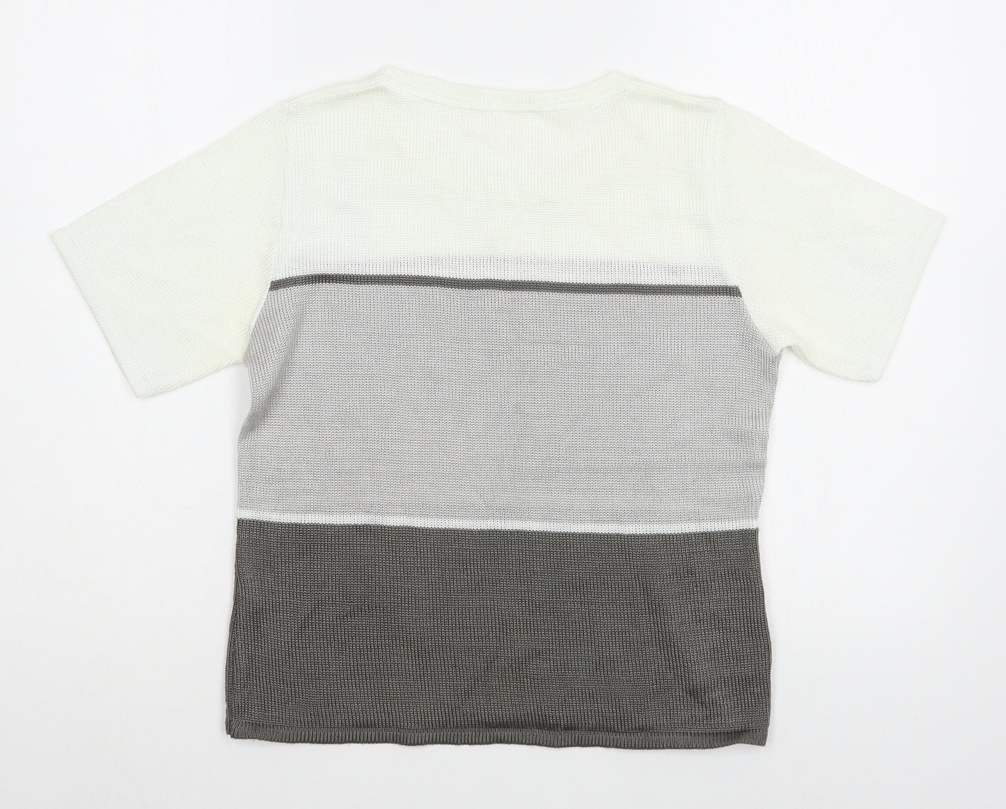 Preworn Womens Grey  Viscose Basic T-Shirt Size S Boat Neck