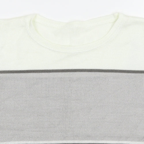 Preworn Womens Grey  Viscose Basic T-Shirt Size S Boat Neck