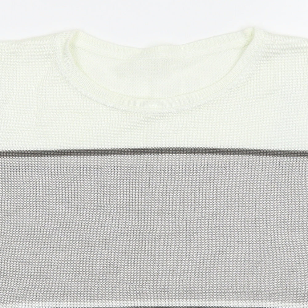 Preworn Womens Grey  Viscose Basic T-Shirt Size S Boat Neck