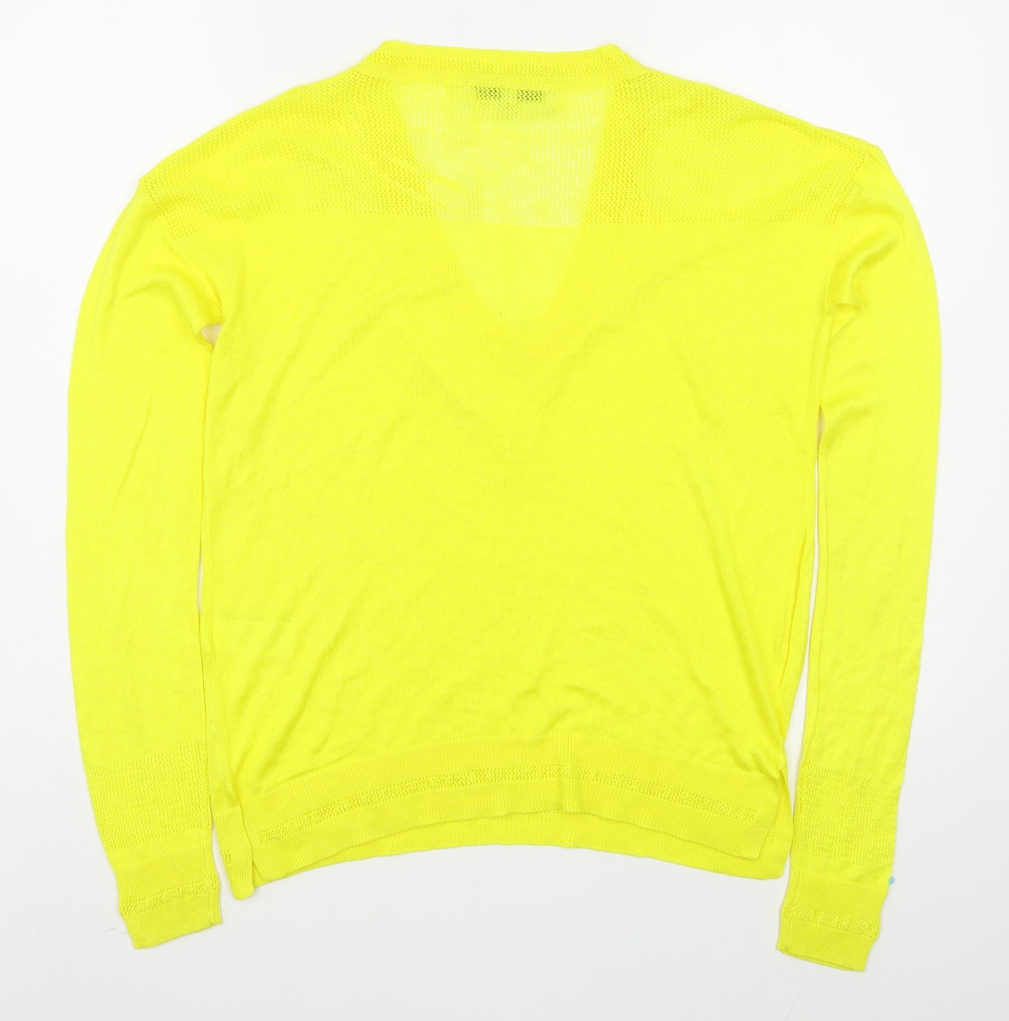 NEXT Womens Yellow V-Neck  Viscose Pullover Jumper Size 8