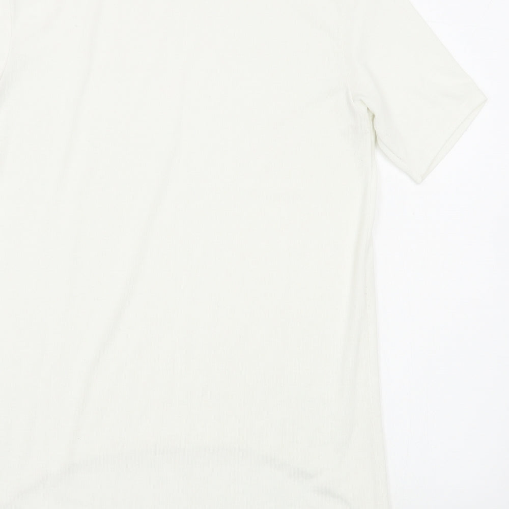 Select Womens White Roll Neck  Polyester Pullover Jumper Size 12