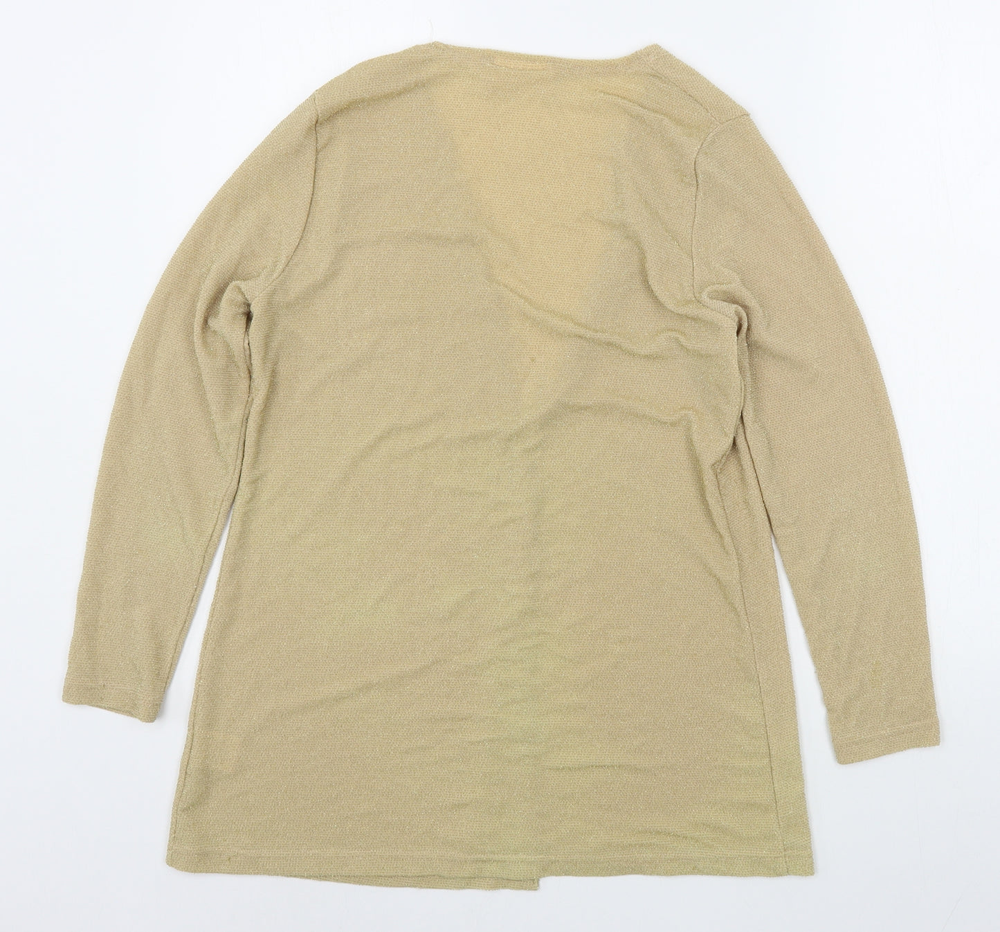 Bonmarché Womens Beige V-Neck  Nylon Cardigan Jumper Size S