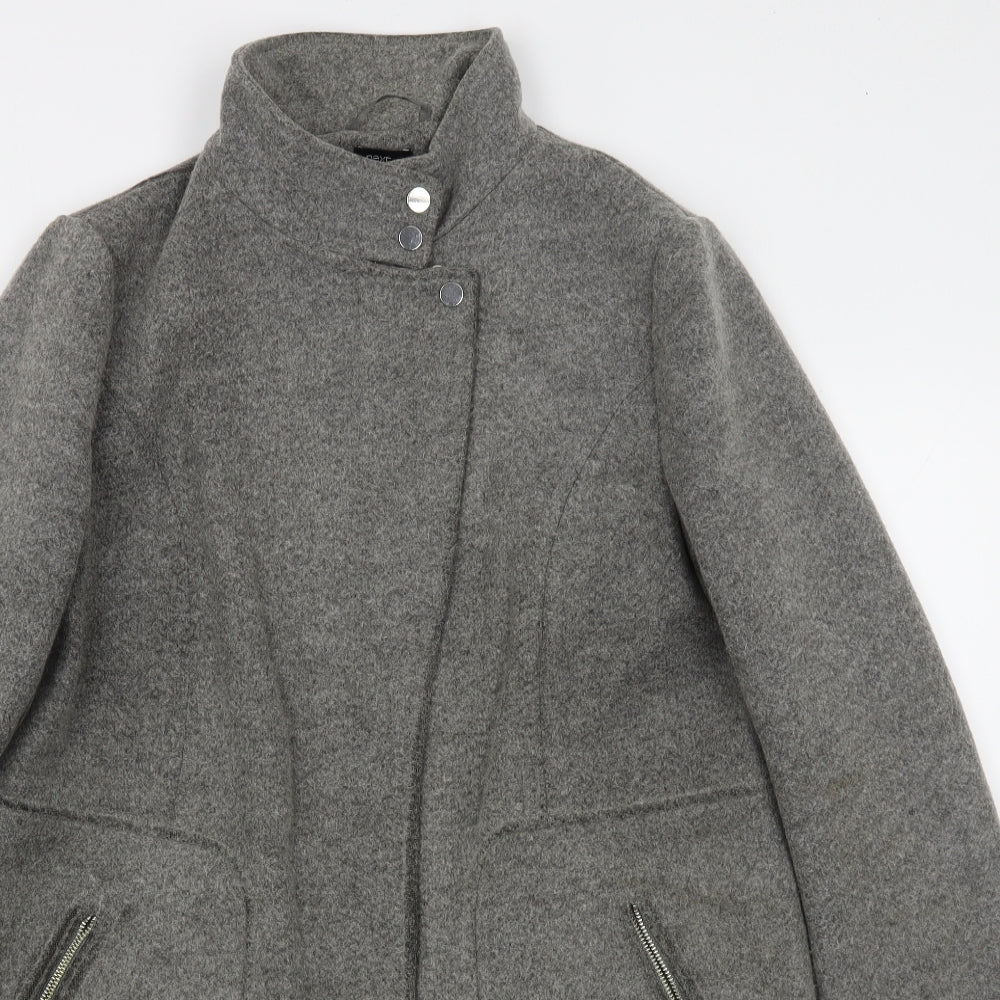 NEXT Womens Grey   Overcoat Coat Size 14  Button