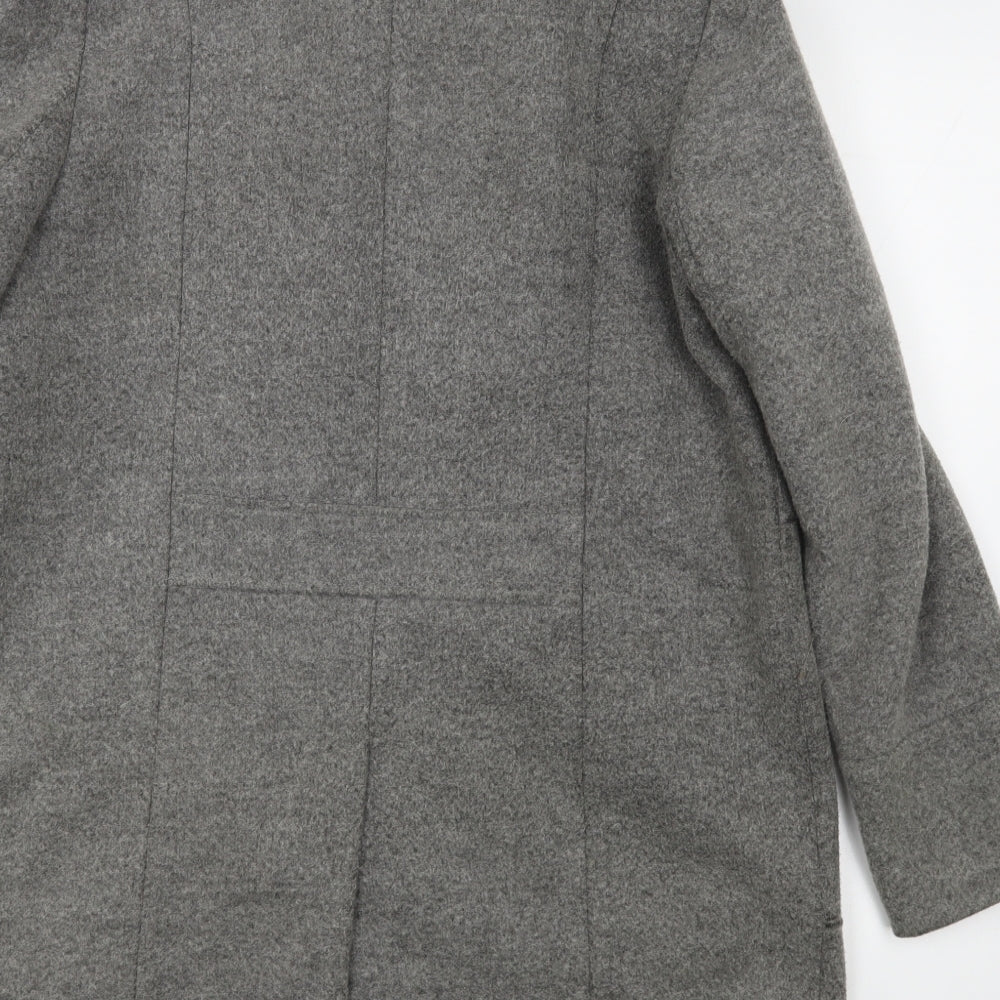 NEXT Womens Grey   Overcoat Coat Size 14  Button