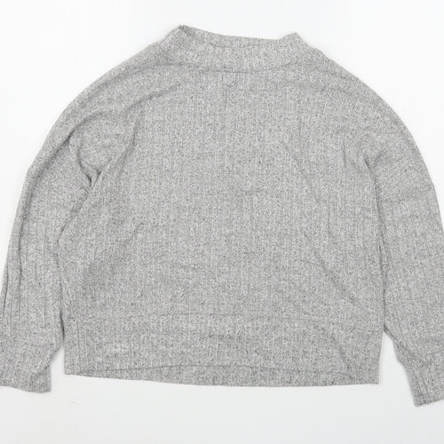 Marks and Spencer Womens Grey High Neck  Viscose Pullover Jumper Size 8