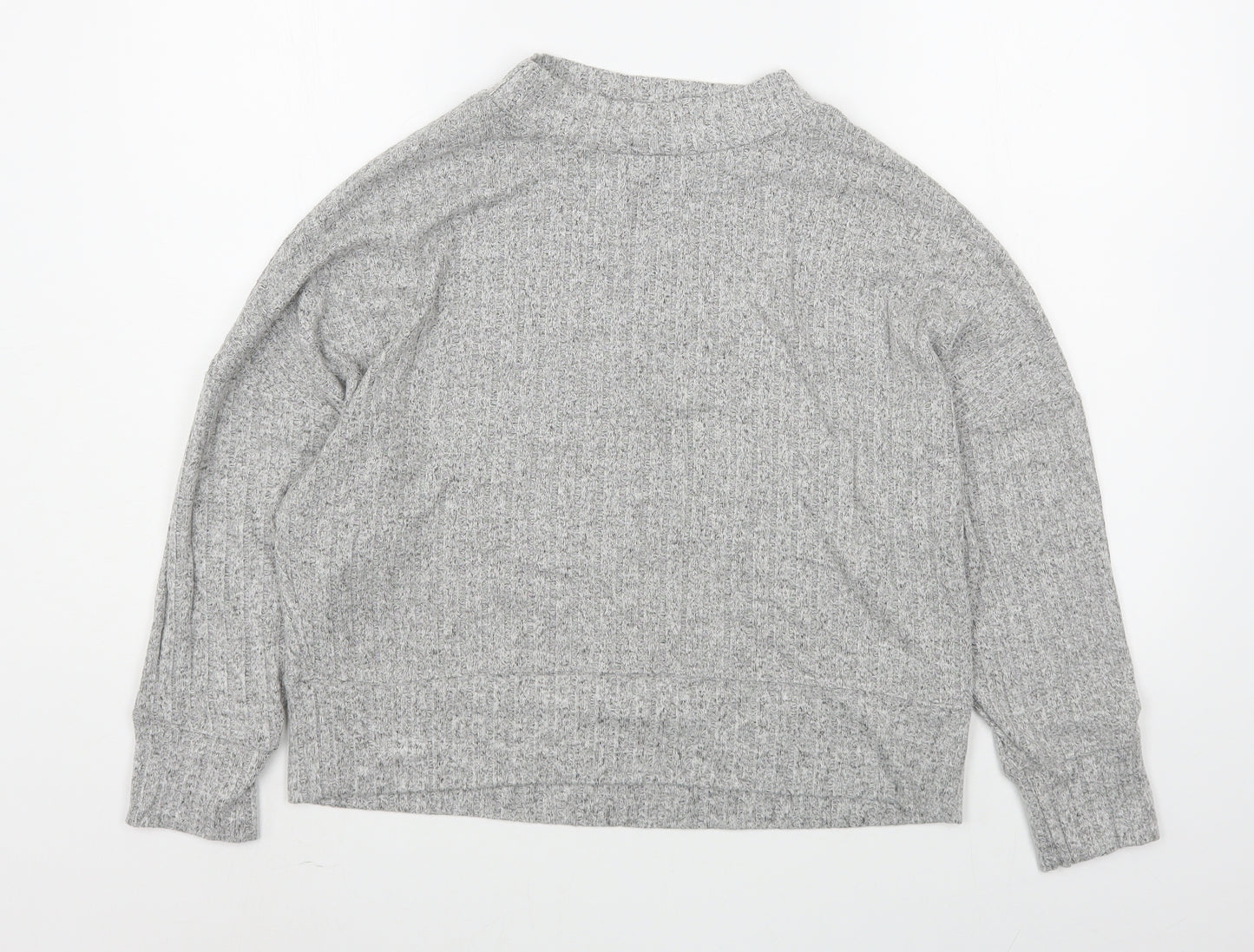 Marks and Spencer Womens Grey High Neck  Viscose Pullover Jumper Size 8