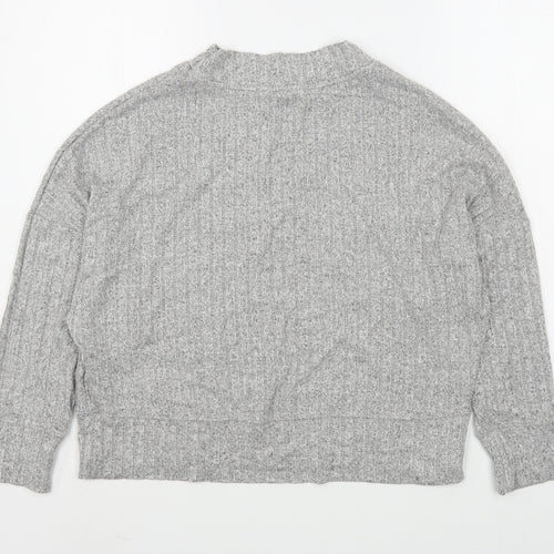 Marks and Spencer Womens Grey High Neck  Viscose Pullover Jumper Size 8